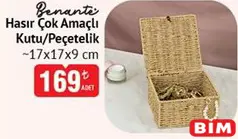 BENANTE HASIR ÇOK AMAÇLI KUTU/PEÇETELİK 17X17X9 CM fiyat ve kampanya bilgisi